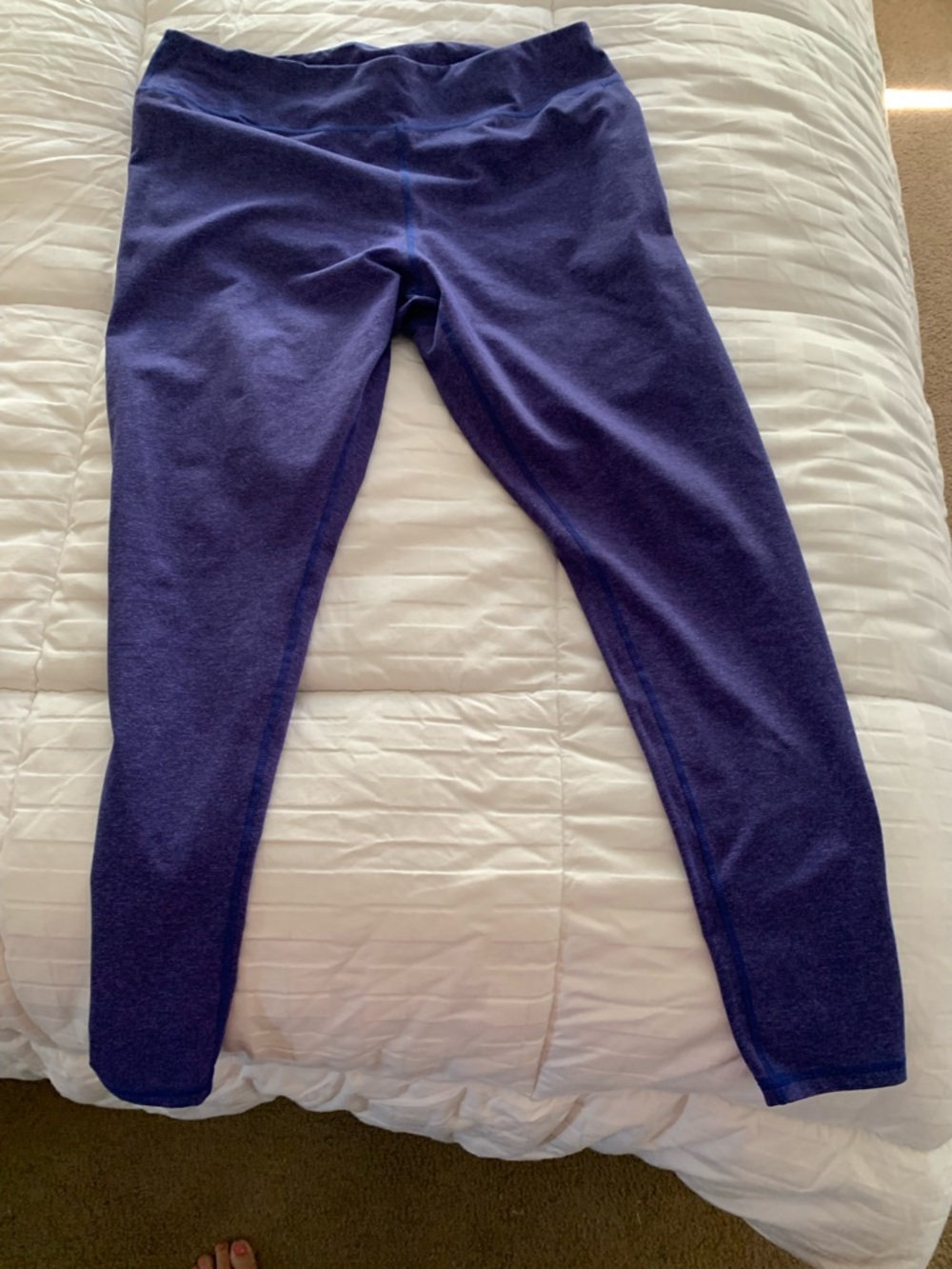 Zella Purple Striped Performance Leggings